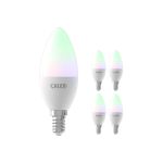 Voordeelpak 5x Calex Smart Tuya Wifi E14 Kaars 5W 470lm - 822-840 Afstembaar Wit | RGBW - Dimbaar - Vervangt 40W