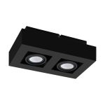 Eglo Plafond Spot Mendoza Staal Zwart 9.4W 690lm - 830 Warm Wit | Dimbaar - Geschikt voor 2x GU10