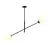 Emibig Hanglamp Lineair Staal Zwart | Geschikt voor 2x E14 - Max 10W