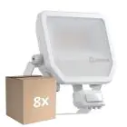 Voordeelpak 8x Ledvance LED Floodlight Aluminium Wit 41W 5500lm 100D - 830 Warm Wit | IP65 - Bewegings- En Lichtsensor - Symmetrisch