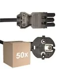 Voordeelpak 50x Noxion GST-Compatibel Voedingskabel - Vrouwlijk + Schuko Europlug - Zwart 1.5m - 3 pole 0.75mm2